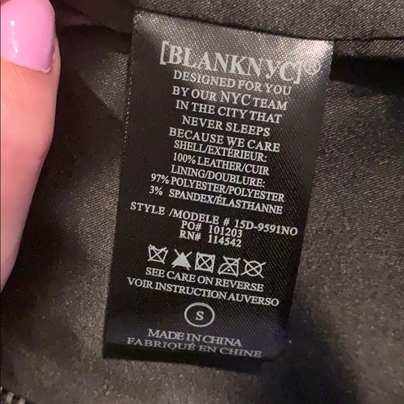 BLANKNYC vegan leather motor jacket with belt - Picture 5 of 7